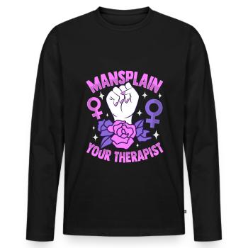Women Empowerment Feminist Feminism - Men's Premium Organic Long Sleeve Shirt - black - Front - Nico (187cm)