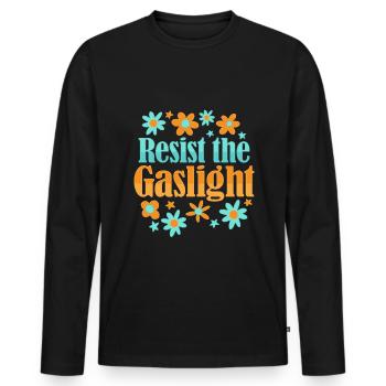 Féminisme Gaslightning Design pour un - T-shirt manches longues Premium bio Homme - noir - Devant - Nico (187cm)