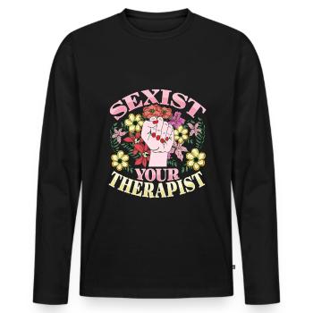 Feminismus Emanzipation Feministin - Männer Premium Bio Langarmshirt - Schwarz - Vorne - Nico (187cm)