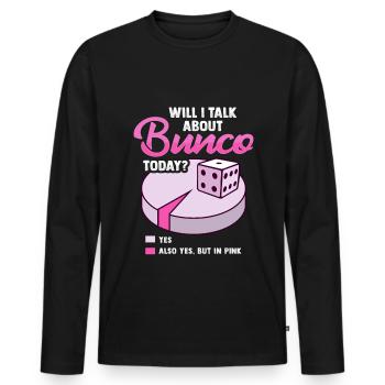 Bunco - Men's Premium Organic Long Sleeve Shirt - black - Front - Nico (187cm)