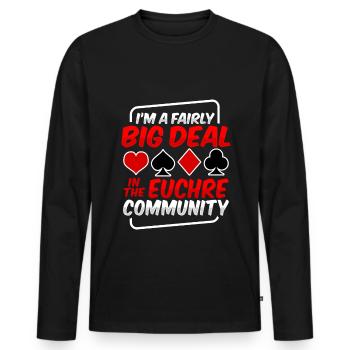 Jeu de cartes Euchre - T-shirt manches longues Premium bio Homme - noir - Devant - Nico (187cm)