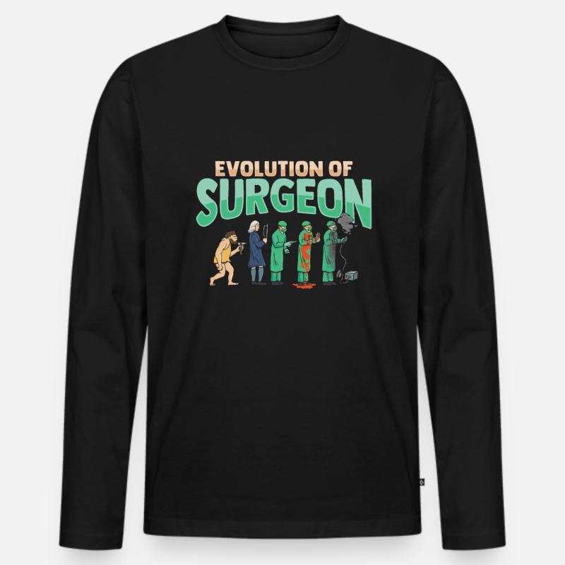 Entwicklung Des Chirurgen - Männer Premium Bio Langarmshirt - Schwarz