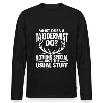 Präparator Design zum Ausstopfen von Tieren - Männer Premium Bio Langarmshirt - Schwarz - Vorne - Nico (187cm)