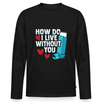 Albuterol Asthma Astmatiker - Männer Premium Bio Langarmshirt - Schwarz - Vorne - Nico (187cm)