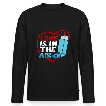 Albuterol Asthma Astmatiker - Männer Premium Bio Langarmshirt - Schwarz - Vorne - Nico (187cm)