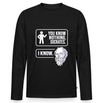 Socrates Philosophy - Men's Premium Organic Long Sleeve Shirt - black - Front - Nico (187cm)