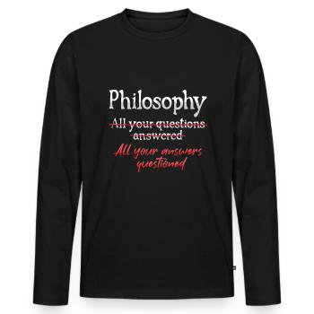 Philosophical question - Men's Premium Organic Long Sleeve Shirt - black - Front - Nico (187cm)