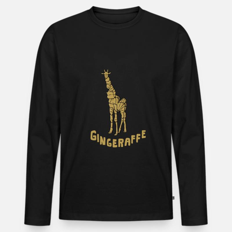 Animals ginger "gingeraffer" giraffe - Men's Premium Organic Long Sleeve Shirt - black