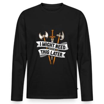 Larp Rpg Rollenspiel Design Larper - Männer Premium Bio Langarmshirt - Schwarz - Vorne - Nico (187cm)