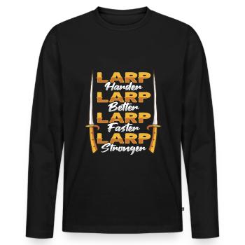Larp Rpg Rollenspiel Design Larper - Männer Premium Bio Langarmshirt - Schwarz - Vorne - Nico (187cm)