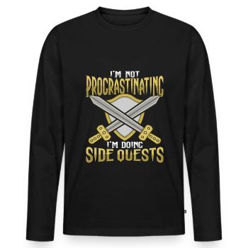 Larp Rpg Rollenspiel Procastinating Design Für A - Männer Premium Bio Langarmshirt - Schwarz - Vorne - Nico (187cm)