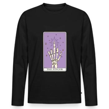 Sarcasme Tarot Card Finger pour un lecteur de tarot - T-shirt manches longues Premium bio Homme - noir - Devant - Nico (187cm)