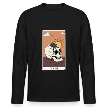 Spider Tarantula Tarotkarte "Tod" für einen Tarot - Männer Premium Bio Langarmshirt - Schwarz - Vorne - Nico (187cm)