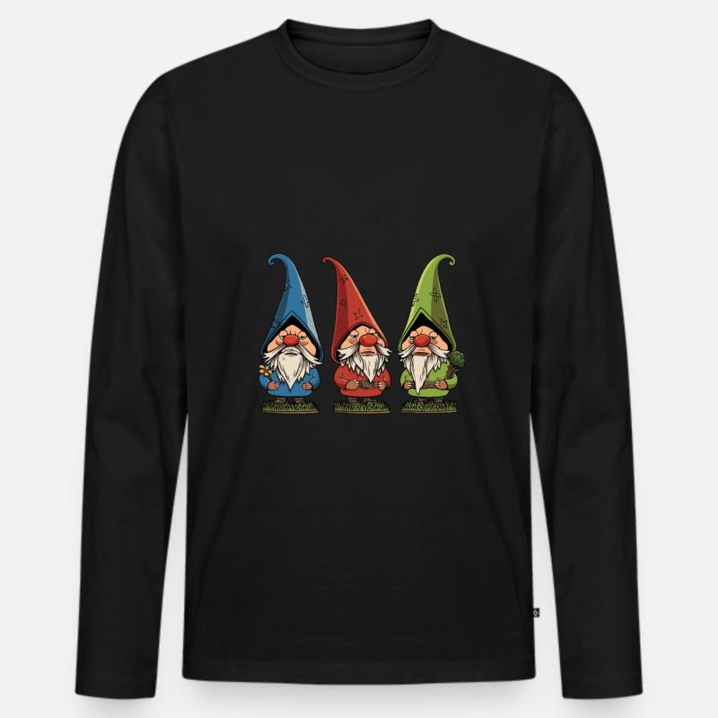 Gartenzwerge - Männer Premium Bio Langarmshirt - Schwarz