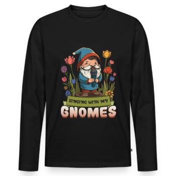 Jardin Gnome Jardin - T-shirt manches longues Premium bio Homme - noir - Devant - Nico (187cm)
