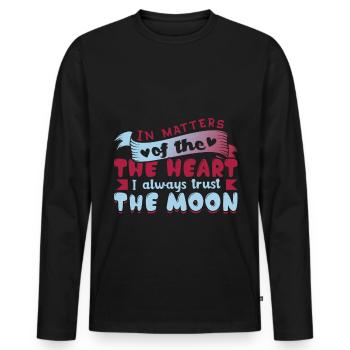 Romantische Mond-Soulmate-Designs für einen - Männer Premium Bio Langarmshirt - Schwarz - Vorne - Nico (187cm)