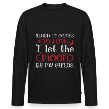 Conceptions romantiques de l’âme sœur de la lune pour un - T-shirt manches longues Premium bio Homme - noir - Devant - Nico (187cm)