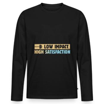 Gym Training Design for Low Impact Workout - Men's Premium Organic Long Sleeve Shirt - black - Front - Nico (187cm)