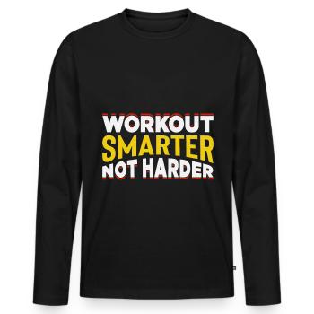 Gym Training Design for Low Impact Workout - Men's Premium Organic Long Sleeve Shirt - black - Front - Nico (187cm)