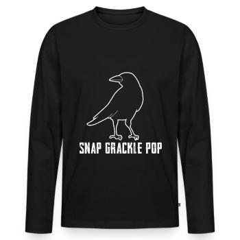 Amsel Snap Grackle Pop Design für Vogelbeobachter - Männer Premium Bio Langarmshirt - Schwarz - Vorne - Nico (187cm)
