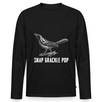 Amsel Snap Grackle Pop Design für Vogelbeobachter - Männer Premium Bio Langarmshirt - Schwarz - Vorne - Nico (187cm)