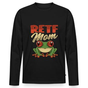 Grenouille aux yeux rouges RETF MOM pour une mère grenouille - T-shirt manches longues Premium bio Homme - noir - Devant - Nico (187cm)
