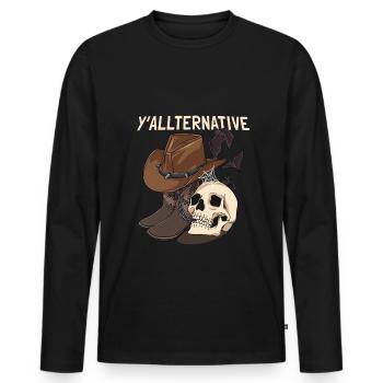 Gothique Y’allternative Graphic Western - T-shirt manches longues Premium bio Homme - noir - Devant - Nico (187cm)