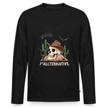Gothique Y’allternative Graphic Western - T-shirt manches longues Premium bio Homme - noir - Devant - Nico (187cm)