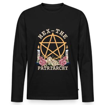 Le féminisme envoûte le patriarcat de manière féministe - T-shirt manches longues Premium bio Homme - noir - Devant - Nico (187cm)
