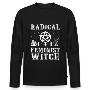 Radical feminist witch feminism - Men's Premium Organic Long Sleeve Shirt - black - Front - Nico (187cm)