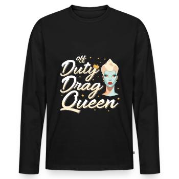 LGBTQ Off-duty Drag Queen Pride - T-shirt manches longues Premium bio Homme - noir - Devant - Nico (187cm)