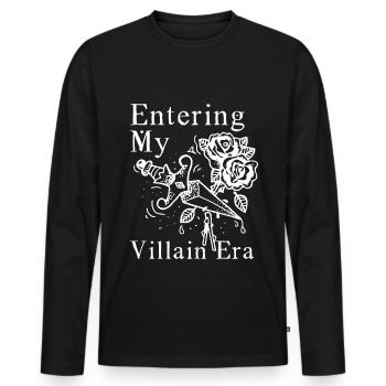 Die Ära der Schurken beginnt - Männer Premium Bio Langarmshirt - Schwarz - Vorne - Nico (187cm)