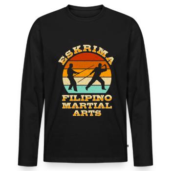 Eskrima Arts martiaux philippins - T-shirt manches longues Premium bio Homme - noir - Devant - Nico (187cm)