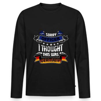 Tut mir leid, Offizier, ich dachte, das wäre ein - Männer Premium Bio Langarmshirt - Schwarz - Vorne - Nico (187cm)