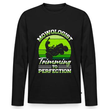 Lawn mowing Lawn mowers Gardeners Horticulture - Men's Premium Organic Long Sleeve Shirt - black - Front - Nico (187cm)