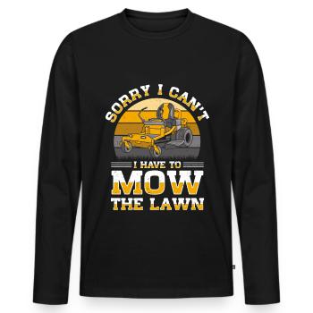 Lawn mowing Lawn mowers Gardeners Horticulture - Men's Premium Organic Long Sleeve Shirt - black - Front - Nico (187cm)