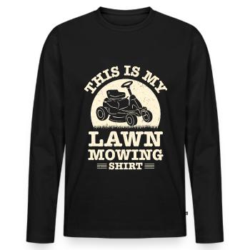 Lawn mowing Lawn mowers Gardeners Horticulture - Men's Premium Organic Long Sleeve Shirt - black - Front - Nico (187cm)