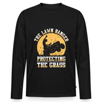 Lawn mowing Lawn mowers Gardeners Horticulture - Men's Premium Organic Long Sleeve Shirt - black - Front - Nico (187cm)