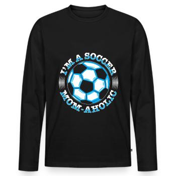 Fußball-Mutter Gameday Soccer Mom - Männer Premium Bio Langarmshirt - Schwarz - Vorne - Nico (187cm)