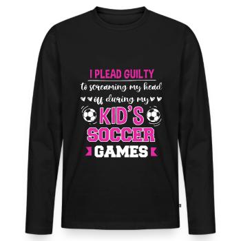 Fußball-Mutter Gameday Soccer Mom - Männer Premium Bio Langarmshirt - Schwarz - Vorne - Nico (187cm)
