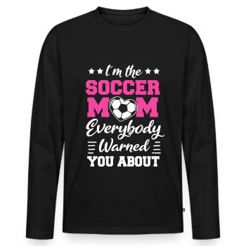 Fußball-Mutter Gameday Soccer Mom - Männer Premium Bio Langarmshirt - Schwarz - Vorne - Nico (187cm)