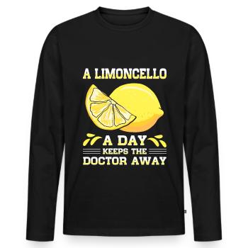 Amateur de limoncello italien - T-shirt manches longues Premium bio Homme - noir - Devant - Nico (187cm)