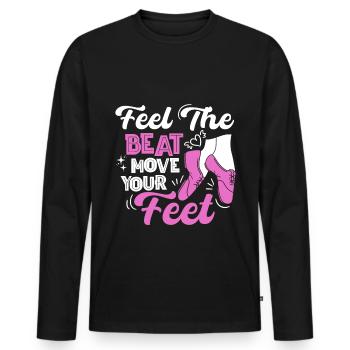 Tap Dancers Tap Dance Shoes Tap Dance Instructors - Men's Premium Organic Long Sleeve Shirt - black - Front - Nico (187cm)