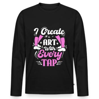 Tap Dancer Tap Dance Shoes Tap Dance Instructor - Men's Premium Organic Long Sleeve Shirt - black - Front - Nico (187cm)