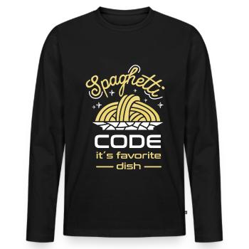 Programmation - T-shirt manches longues Premium bio Homme - noir - Devant - Nico (187cm)