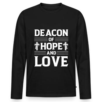 Église Diacre Religion Foi chrétienne Église - T-shirt manches longues Premium bio Homme - noir - Devant - Nico (187cm)