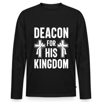 Église Diacre Religion Foi chrétienne Église - T-shirt manches longues Premium bio Homme - noir - Devant - Nico (187cm)