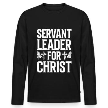 Église Diacre Religion Foi chrétienne Église - T-shirt manches longues Premium bio Homme - noir - Devant - Nico (187cm)