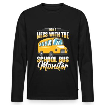 Moniteur d’autobus scolaire Transport scolaire des préposés aux autobus - T-shirt manches longues Premium bio Homme - noir - Devant - Nico (187cm)