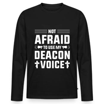 Église Diacre Religion Foi chrétienne Église - T-shirt manches longues Premium bio Homme - noir - Devant - Nico (187cm)